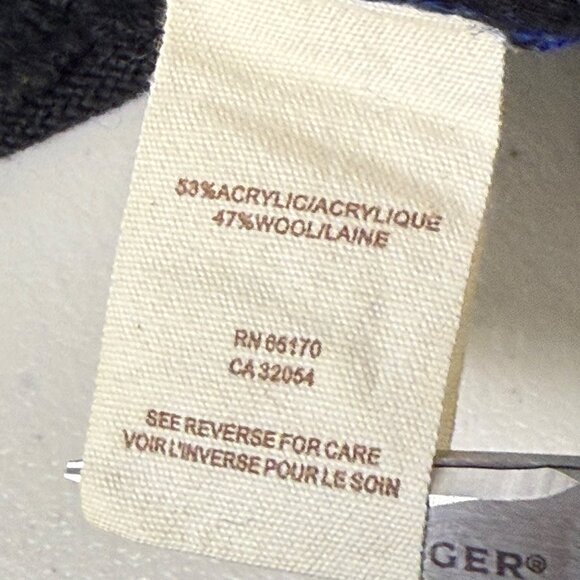 Free People Sweater Womens Sz S Blue/Black Stripe Oversized Poncho Wool Blend - Picture 8 of 8